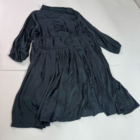 The Drop Dress Womens 5X Drop Waist Shirt Stretch Gray Shiny Sating Long Sleeve - Picture 8 of 9